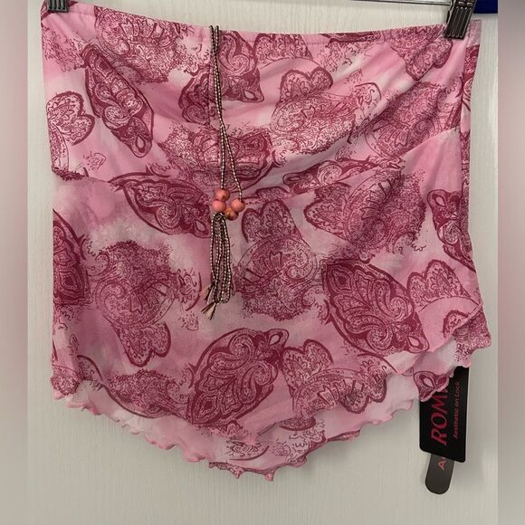 Romwe Pink Paisley High-Low Top size Large US 8/10 - Picture 2 of 7